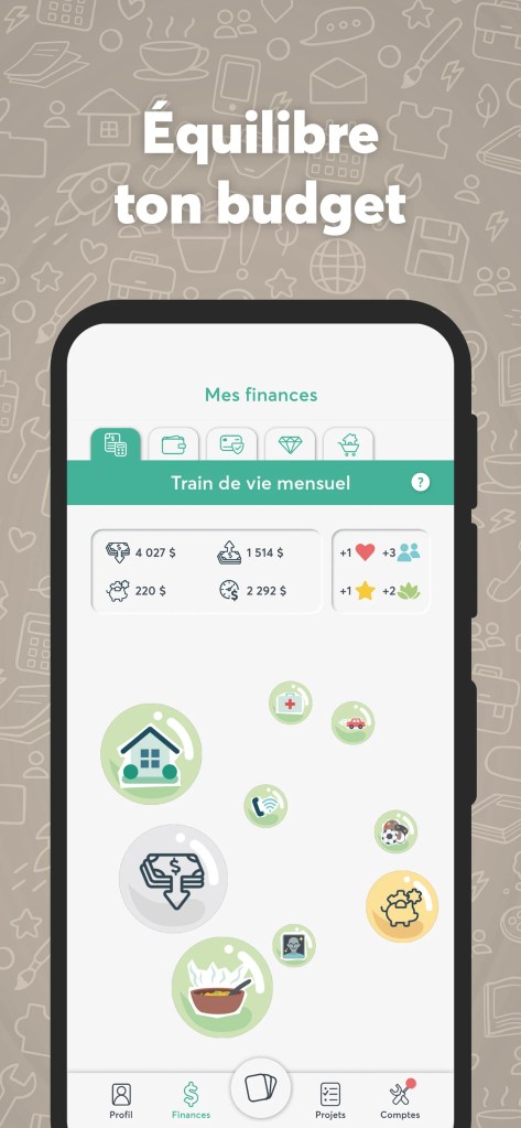 capture d'écran du jeu mobile aléa le jeu de prise de décision