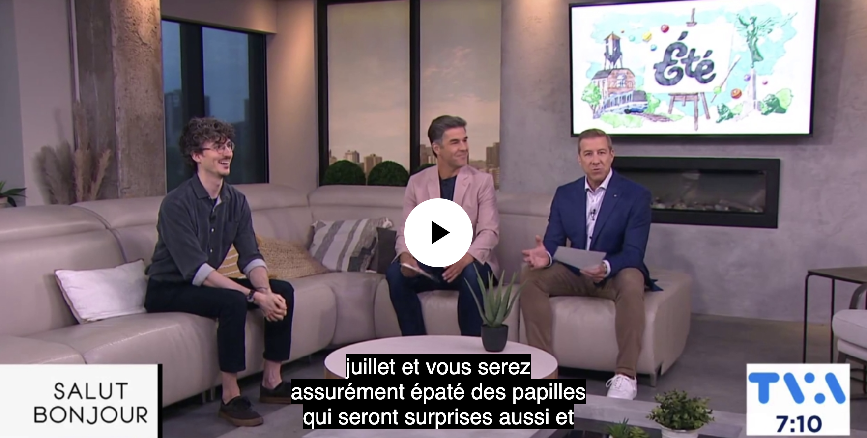 capture d'écran de l'extrait vidéo de salut bonjour présentant le jeu vidéo été et lazlo bonin le directeur créatif