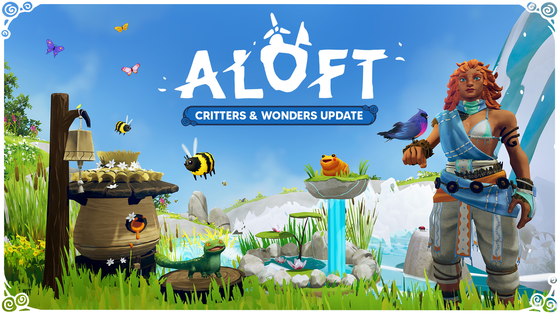 bannière de la mise à jour critters & wonders du jeu aloft de astrolabe interactive